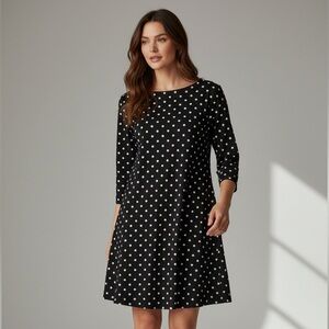 H&M ladies cotton black polkadot dress size medium excellent condition